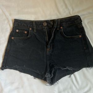 BDG black denim shorts